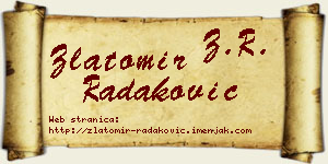 Zlatomir Radaković vizit kartica